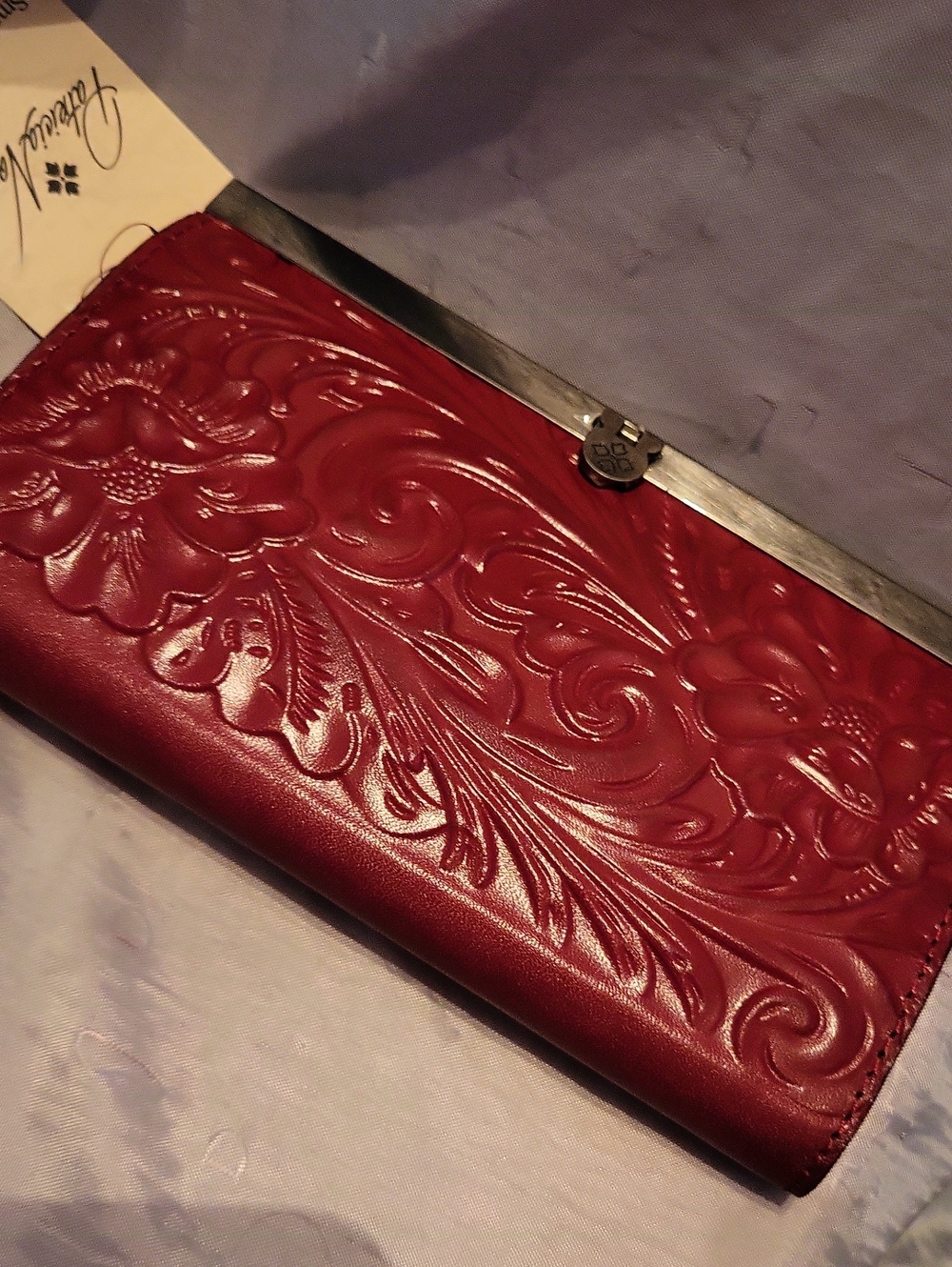Patricia Nash Cauchy Lava Leather Clutch Wallet Bnwt ML
